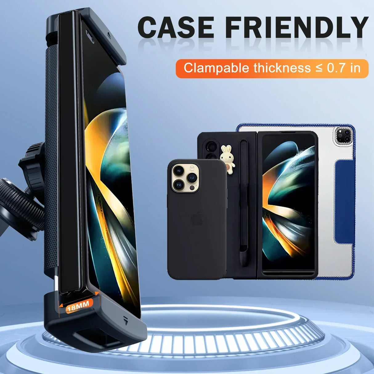 Hipacool Car Phone Clip Holder for Air Vent Handsfree Stand for Z Fold Phone Pad Auto Mount Support Car Accessories GPS Stand