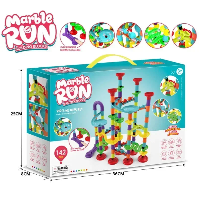 (Pack of 232) 45- Marble Run Race Building Blocks Track Ball Slide Toys DIY Creativity Constructor Early Educational Toys Children Gift
