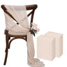 (Pack of 24) 17x275cm Chiffon Chair Sashes 12 Set Sage green Chair Sash Wedding Chair Covers Ribbon Wedding Party Aisle Chair Decor