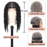 Kalyss- 14" Short Knotless Box Braided Wigs for Women Butterfly Bob Full Double Lace Braid Wigs with Baby Hair Front Cornrow