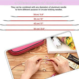 (Pack of 26) Aluminum Circular Knitting Needles Set Interchangeable 13Sizes Crochet Hooks Interchangeable Crochet Needles for Knitting