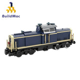 MOC V100 German Cargo Locomotive Building Blocks High-Tech Train Track Engineering Vehicle Model Bricks Toys Kid Birthday Gifts