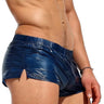 Swimwear Mens Low Rise Sides Slit Swim Shorts Solid Color Slim Fit Glossy Swimming Trunks Beach Pool Party Nightclub Costume
