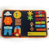 TUNJILOOL Montessori Parish Toys Busy Board Early Educational Toy For Toddler Baby Felt Cloth Story Book 3D Shape Color Match