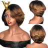 Short Bob Honey Blonde Ombre Colored Wig Straight 13X4 Lace Front Human Hair 4X4 Closure Frontal Wigs For Black Women Prepucked