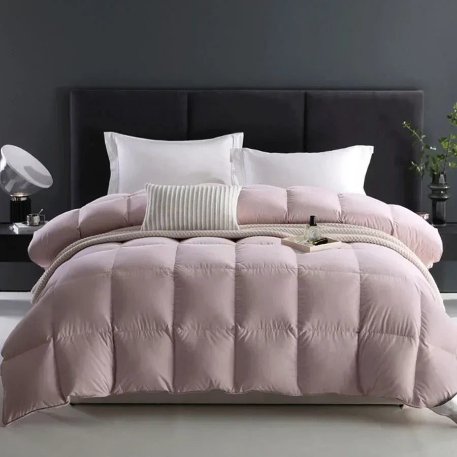 KDJEIKZ Winter Cotton Goose Down Quilt Five-Star Hotel Duvet Super Soft Fluffy Queen King Full Size Four Seasons Duvets Blanket
