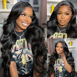 Fuduete 13x6 HD Transparent Body Wave Lace Front Human Hair Wigs For Black Women 360 Lace Frontal Wig 30 Inch 4x4 Closure Wig