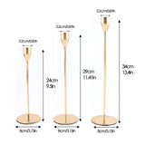 (Pack of 3) /Set Chinese Style Metal Candle Holders Simple Golden Wedding Decoration Bar Party Living Room Home Decor Candlestick