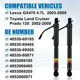 (Pack of 2) 4853060071 48510-69195 Front/Rear Shock Absorber for Toyota Land Cruiser Prado 120 2002-2009 4853069185