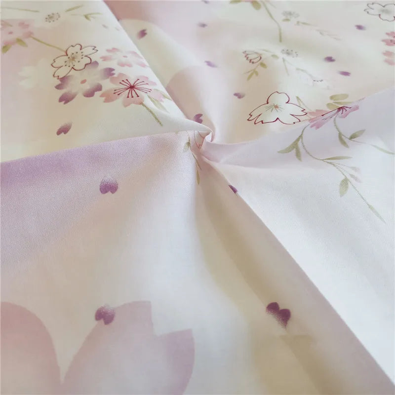 (Pack of 3) 45x45cm Square Cotton Cherry Blossom Flower Printed Ladies Handkerchief Women Face Hand Towel Party Gift