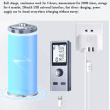 Mini Laser Rangefinder Digital Tape Measure Laser Ruler USB Charge Aluminum Alloy Fuselage Measuring Distance: 30m/50m