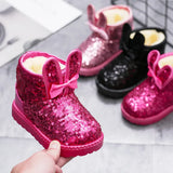 Ботинки для девочки Girl Boot Winter Fashion Sequin Snow Boot Non-slip Warm kid Shoe Plush Cotton Shoe Kids Princess Ankle Boots