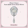 Flower Knows Swan Ballet Series Hand Holding Mirror 3 Types Exquisite Relief Makeup Tools Pink Blue White