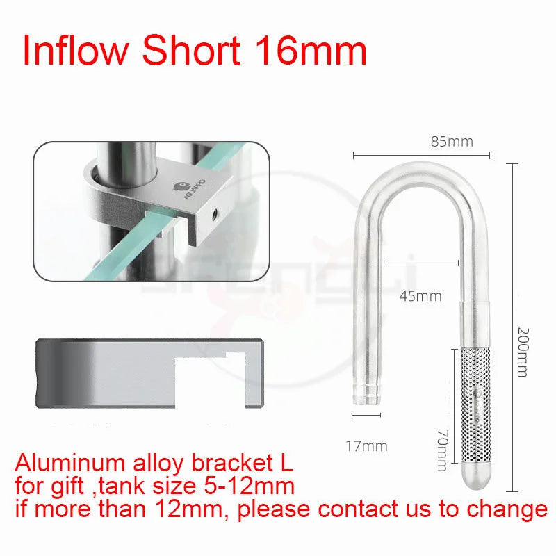Mini Fish Tank Inlet Outlet Filter Aquarium Pipe Fishbowl Stainless Steel Shrimp Accessories Water Filtration Supplies Equipment