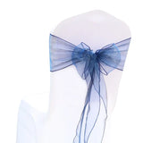(Pack of 50) /lot Wedding Chair Decoration Organza Chair Sashes Knot Bands Chair Bows For for Wedding Party Banquet Event Chair Decors