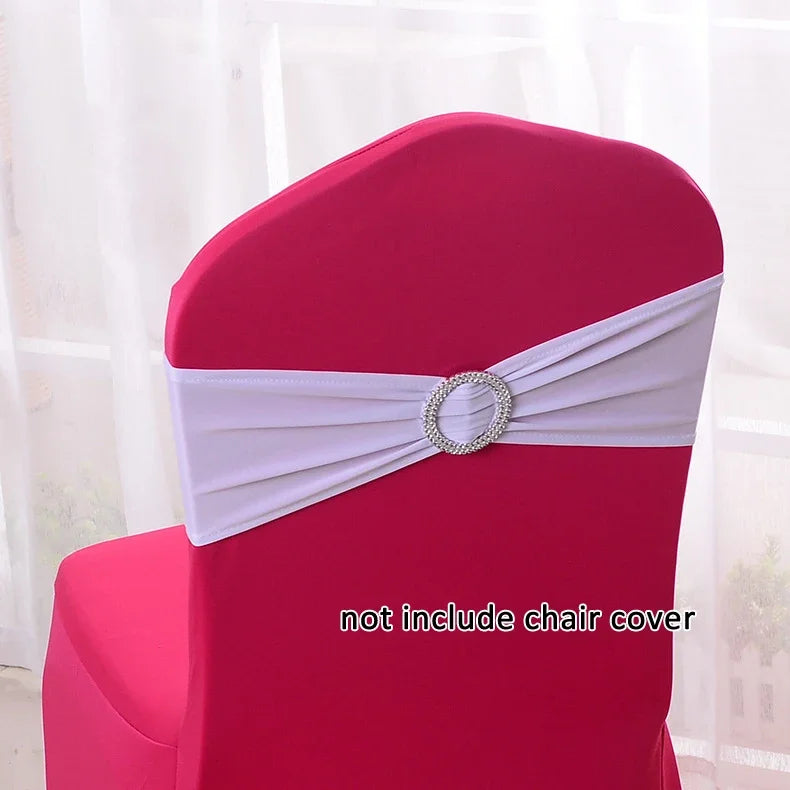 (Pack of 50) /lot Stretch Lycra Spandex Chair Covers Bands With Buckle Slider For Wedding Decorations Wholesale Chair Sashes Bow