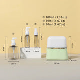 3 In 1 50ml and 100ml Travel Bottles Set Shampoo Shower Gel Hand Wash Lotion Split Empty Bottle Travel Kit Accessories