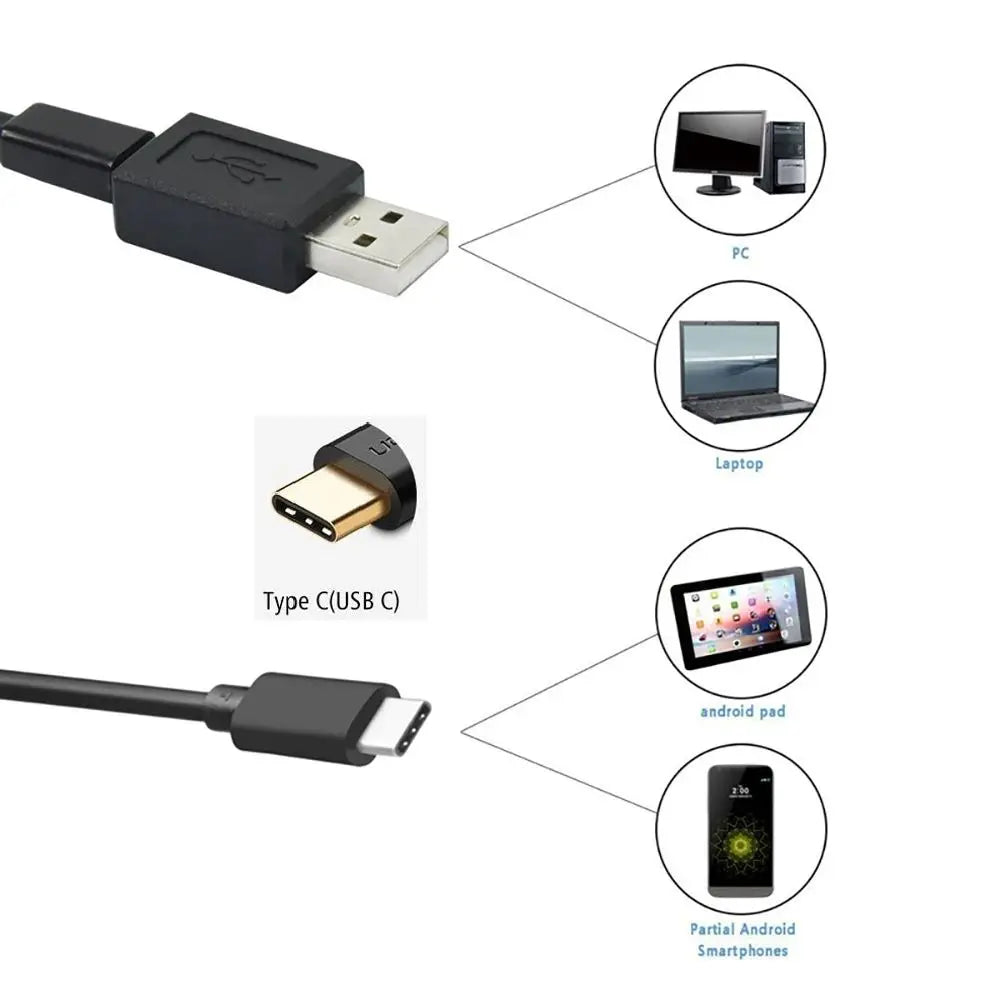 TYPE C USB Mini Endoscope Camera 5.5mm 2m 1m 1.5m Flexible Snake Borescope Inspection Camera for Android Smartphone PC