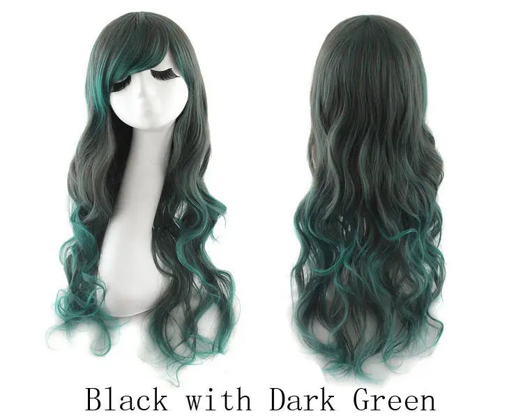 Lady 80cm Long Curly Wigs Fashion Cosplay Costume Hair Anime Full Wavy Party Wig