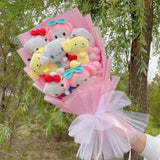 Christmas Gifts Cartoon Sanrio Plush Bouquet My Melody Kuromi Cinnamoroll Kt Cat Plush Doll Toy Valentine Graduation Gifts