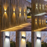 (Pack of 16) Solar Wall Light Warm Light Up and Down Auto Working 10LED Texture Black Shell House/garden/porch Lighting Light