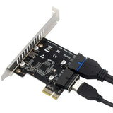 USB 3.0 PCI-E Expansion Card 19Pin 20Pin Header USB 3 To PCIE Adapter Card Front Panel Converter Controller for Desktop Computer