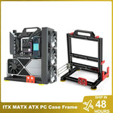 ITX MATX ATX Gamer Cabinet,MOD Desktop PC Case Open Frame Rack,Water Cooler Computer Gaming Chassis Vertical Personality DIY