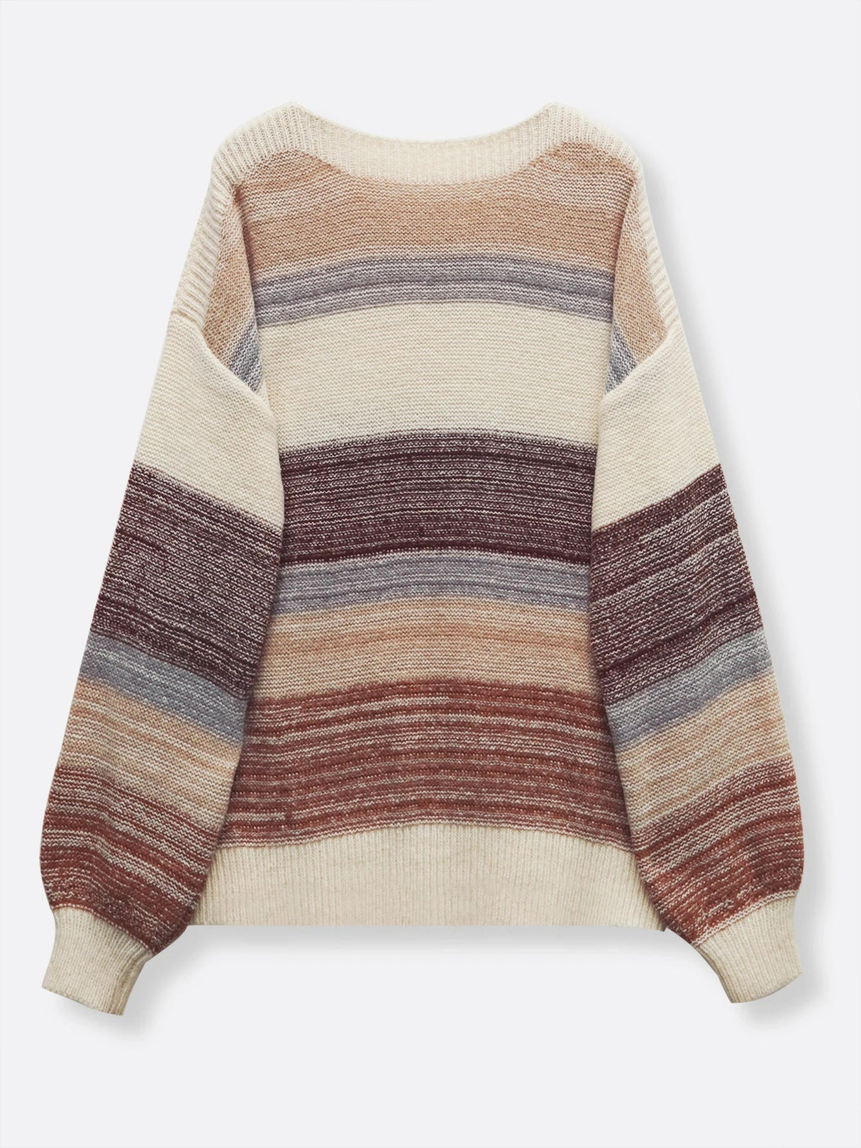 2023 New Plus Size Casual Sweater, Women's Colorblock Long Sleeve Round Neck High Stretch Jumper