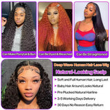 13x6 Glueless HD Transparent Deep Wave Human Hair Lace Frontal Wig 13x4 Curly Lace Front Human Hair Wigs For Black Women