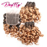 Hair Bundles With Closure Natural Brazilian Hair Weave Bundles With Closure 4x4 Short Ombre Loose Wave Bundles With Lace Closure