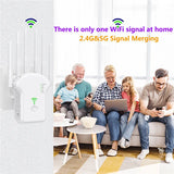 WiFi Repeater 1200Mbps Dual Band Wireless Amplifier 2.4G 5GHz Network Long Range Signal Booster For Home Office Wi-Fi Repeater