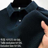 '-VIP Link2 , Upto 5XL Summer New Men's Lop-up Hollow Short-sleeved Polo Shirt Ice Silk