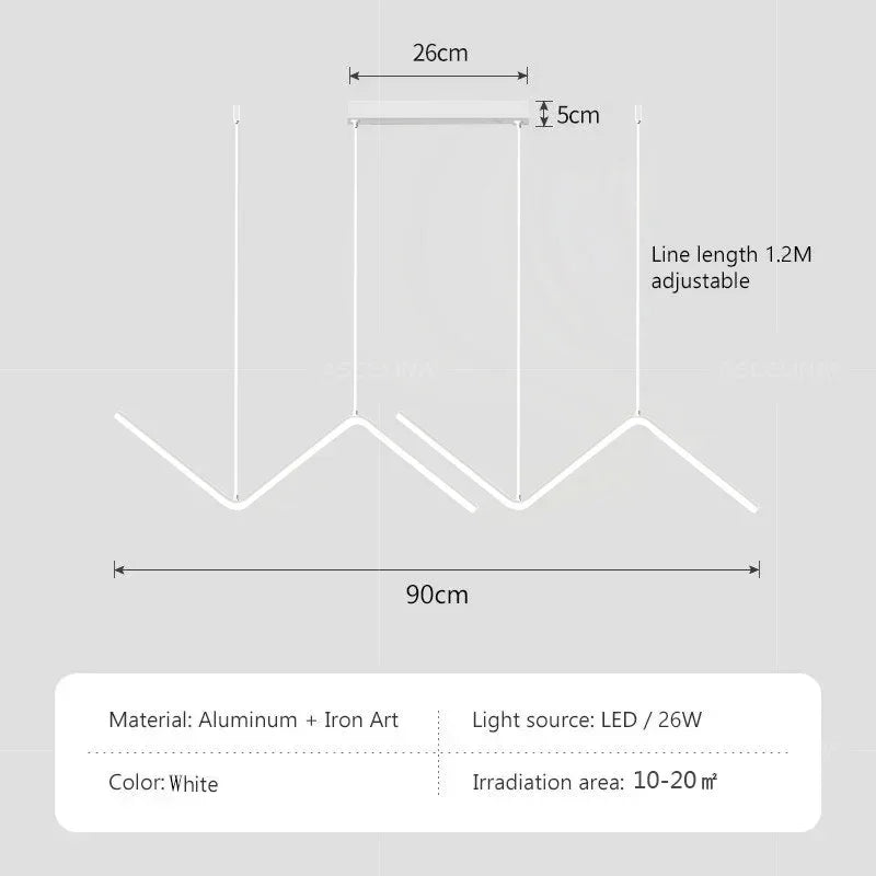 Modern LED Pendant Light Nodic Gold Hanging Chandelier For Tubular Restaurant Kitchen Office Coffee Indoor Decorative Lamps