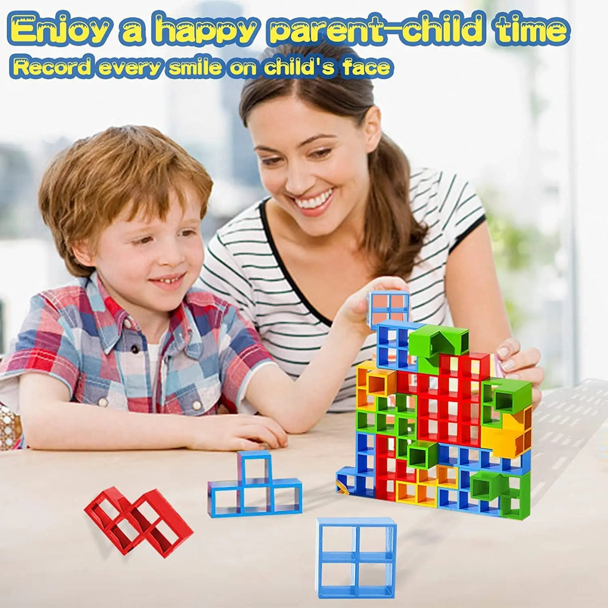Tetra Tower Game Stacking Blocks Stack Building Blocks Balance Puzzle Board Assembly Bricks Educational Toys for Children Adults