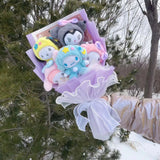 Christmas Gifts Cartoon Sanrio Plush Bouquet My Melody Kuromi Cinnamoroll Kt Cat Plush Doll Toy Valentine Graduation Gifts