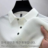 '-VIP Link2 , Upto 5XL Summer New Men's Lop-up Hollow Short-sleeved Polo Shirt Ice Silk