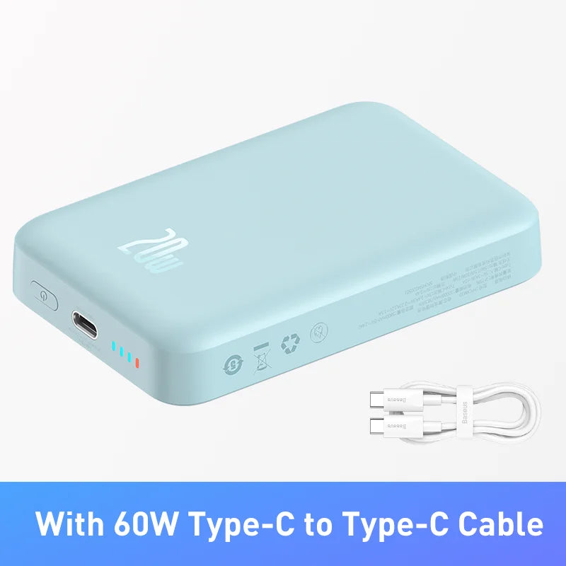 Baseus Power Bank 10000mAh 20000mAh Mini Magnetic Wireless Fast Charge Auto-wake For iPhone 15 14 13 Pro Max Magsafe Powerbank