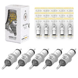 (Pack of 50) SOLONG 0.3~0.35MM Disposable Tattoo Cartridge Needles Round Liner Sterile Needle Suitable for Professional Tattooists