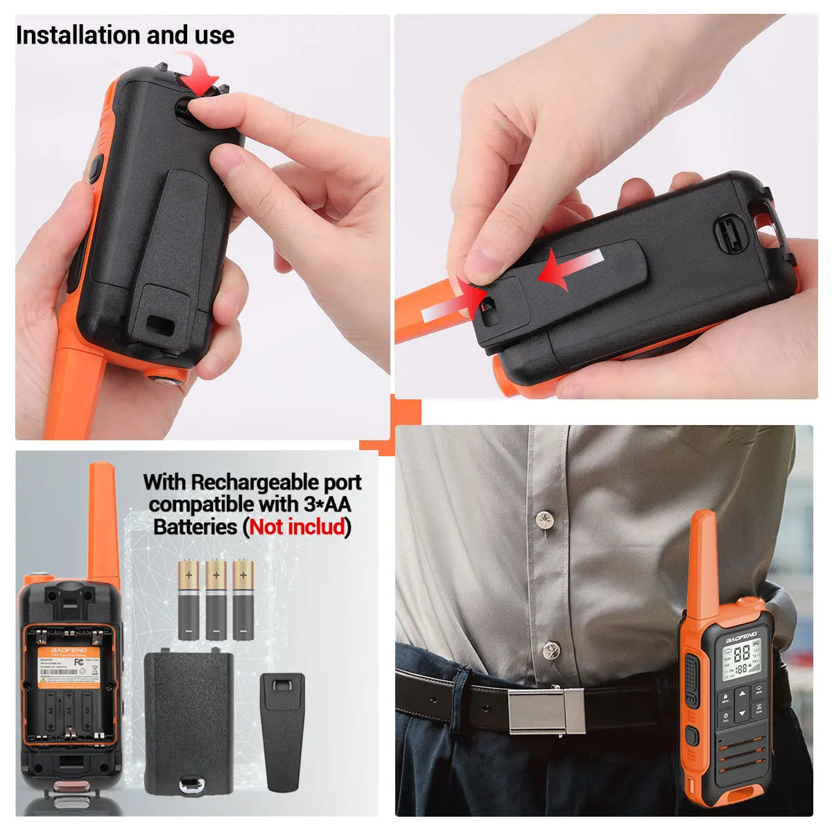 (Pack of 2) Baofeng F22 Walkie Talkie Portable Mini Communication Radio Profesional PMR446 /FRS Talkie Walkies Transceiver Radio