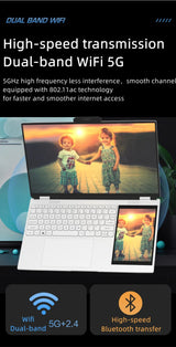 New Arrivals Dual Screen Laptop INTEL N5105 N95 16G DDR4 - 1TB SSD 15.6" IPS 2K Screen+7" Touch LCD PC Portable Notebook
