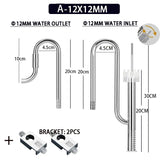 Aquarium 12/16mm stainless steel lily tube, inlet and outlet water circulation filter accessory equipment with surface separator
