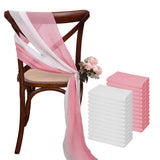 (Pack of 24) 17x275cm Chiffon Chair Sashes 12 Set Sage green Chair Sash Wedding Chair Covers Ribbon Wedding Party Aisle Chair Decor