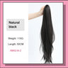 Long Wavy Straight Claw Clip On Ponytail Hair Black mixed with blue Synthetic Ponytail Hair For Women Pony Tail Hair Hairpiece