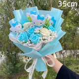 Kawaii Hello Kitty Cat Plush Dolls Rose Soap Flowers Bouquet Christmas Valentine's Day Birthday Graduation Gifts