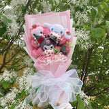 Christmas Gifts Cartoon Sanrio Plush Bouquet My Melody Kuromi Cinnamoroll Kt Cat Plush Doll Toy Valentine Graduation Gifts