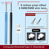 Smart Visual Earpick Endoscope Spoon Ear Cleaner Camera Otoscope Ear Wax Remover Earwax Removal Tool Support Android PC Type-c