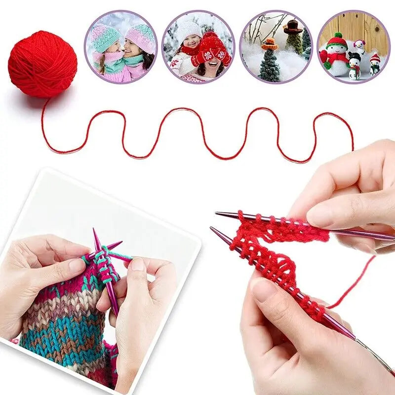 (Pack of 26) Aluminum Circular Knitting Needles Set Interchangeable 13Sizes Crochet Hooks Interchangeable Crochet Needles for Knitting