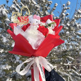 Kawaii Hello Kitty Cat Plush Dolls Rose Soap Flowers Bouquet Christmas Valentine's Day Birthday Graduation Gifts