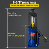 VEVOR 20 Ton 4Ft Air Hydraulic Bottle Car Jack Tool for Lifting Farm Vehicles Heavy-Duty Machinery Industrial Equipment Repair