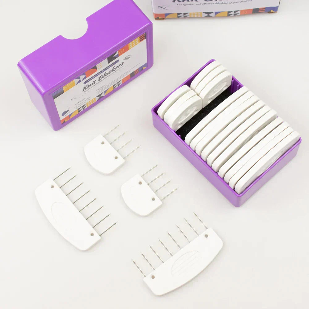 (Pack of 20) Knit Blockers Set Stainless Steel Knitting Blocking Mats and Pins with 2 Different Sizes for DIY Knit Crocheting Supplies